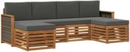 vidaXL Acacia Hout Bank Loungeset Natuurlijk en Antraciet 4 Zitplekken