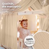 LILIMAUS Huisbed hemeltje - bedhemel voor huisbed - 135 x 270 cm - mousseline katoen - crème