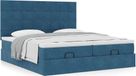 Prolenta Maison Exclusive - Ottoman bedframe met donkerblauwe matrassen, 180x200 cm, fluweel