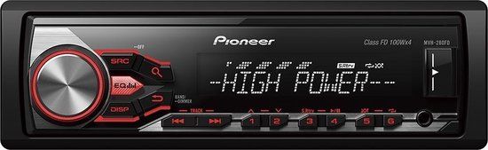 Pioneer MVH-280FD Autoradio - Enkel Din - Zwart