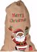 Merkloos Jute kerst cadeauzakken - met kerstman print - 90 cm