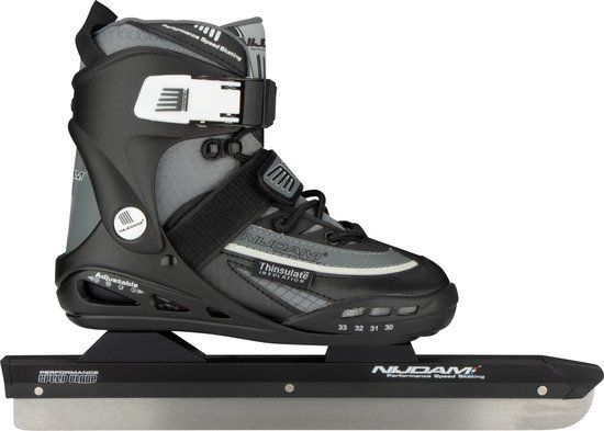 Nijdam Norenschaats Junior Verstelbaar - Semi-Softboot - Alu Buis - Zwart - Maat 38-41