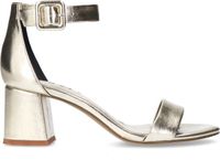 Sacha Dames Gouden Metallic Sandalen met Blokhak Maat 38