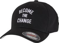 Mister Tee - Become The Change Wording Wooly Combed Cap Flexfit pet - S/M - Zwart