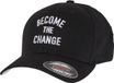 Mister Tee - Become The Change Wording Wooly Combed Cap Flexfit pet - S/M - Zwart