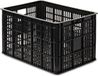 Benson Fietskrat - 4x stuks - Zwart - Kunststof - 50 x 35 x 26 cm