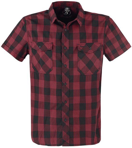 Brandit Roadstar Heren Shirt met korte mouwen - zwart/rood - M