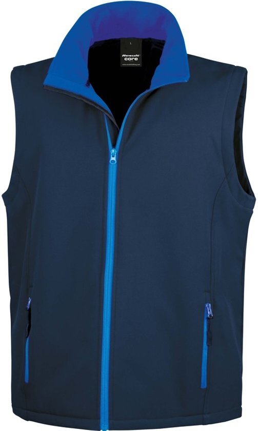 Result Softshell casual bodywarmer navy blauw voor heren - Outdoorkleding wandelen/zeilen - Mouwloze vesten XL (42/54