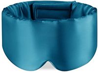 OLESILK 100% moerbeizijde slaapmasker oogmasker met verstelbare hoofdband voor mannen en vrouwen, groot slaapmasker en blinddoek voor nachtrust, reizen en dutjes, pauwblauw
