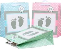 HEKU Premium XL-cadeautasjes "Baby" in pastel, 3 stuks, 33 x 26 x 13 cm