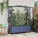 vidaXL Verhoogd bed met trellis en dak Grijs Kunststof 164 x 40 x 144 cm