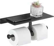 Unyqoos Porte-rouleau de papier toilette moderne avec espace de rangement supplémentaire et capacité de double rouleau