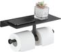 Unyqoos Porte-rouleau de papier toilette moderne avec espace de rangement supplémentaire et capacité de double rouleau