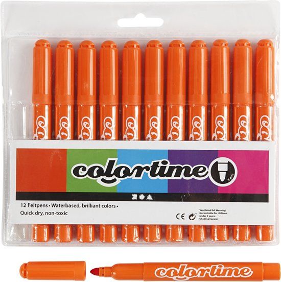 Colortime stift 5 mm lijn oranje 12 stuks