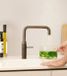 Quooker Nederland Quooker Fusion Square kokendwaterkraan Gun Metal met Combi reservoir