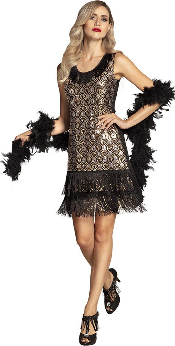 Boland 87113 Flapper Peacock Klepper - Maat M - Dameskostuum - Jaren 20 - Themafeest - Carnaval