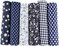Merkloos / Sans marque Dailygoody - Natuurlijke Katoenen Stof - Decoratieve Katoen Doek - 50 cm x 50 cm - Blauw - 6 Stuks