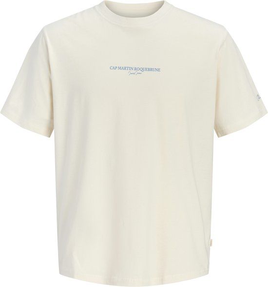 JACK&JONES Jongens T-shirt met backprint - Katoen - Ronde hals - Maat 128 - Antique White