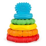 Baby Einstein Stack & Teethe bijtjaren met meerdere texturen, activiteiten- en ontwikkelingsspeelgoed om te leren sorteren en te stapelen, gemakkelijk te vangen, vanaf 3 maanden