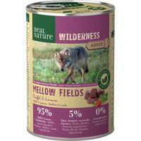 REAL NATURE Echte Natuur Wildernis Buffel en Lam Hond Volwassen Mellow Fields Natvoer 24x400 g