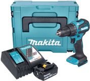 Makita DHP 490 RT1J batterie perceuse à percussion 18 V 65 Nm sans balais + 1x batterie rechargeable 5.0 Ah + chargeur + Makpac