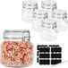 Merkloos Relaxdays Weckpotten - Set van 6 - 750 ml - Glas - Transparant