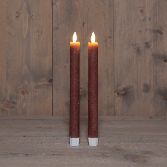 Anna's Collection - LED Dinerkaarsen 'Oslo' (Set van 2, antique pink, 23 cm)
