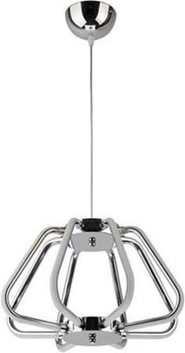 BES LED LED Hanglamp - Phoena - Industrieel - 38W - Natuurlijk Wit 4000K - Ovaal - Glans Chroom Aluminium