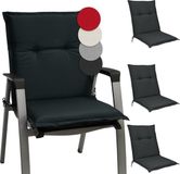 Beautissu Base NL – Set van 4 Tuinstoelkussens Lage Rug 100x50x6 cm Grafiet Grijs