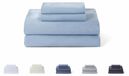 Set de literie 4 pièces avec drap-housse et taies d'oreiller bleu clair