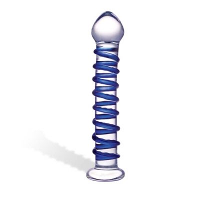 Glas - Blue Spiral Glazen Dildo