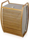 Möve 40905 Bamboe wasmand 40 x 35,5 x 60 cm van bamboe met canvas, grijs
