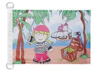AZ FLAG Bootvlag Schateiland-piratenmeisje 45x30 cm