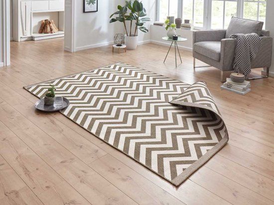 Bougari Palma Vloerkleed - 80x150 cm - Bruin & Crème