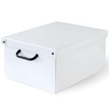 Lavatelli Opbergdoos met deksel van karton voor kleding en wasgoed, wit, middelgrote kisten, seizoenswisseling, organizer, ideaal voor vacuümzakken of geschenkdoos, 42 x 32 x 21 cm