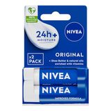 Nivea Original verzorgende lippenstift met sheaboter, verpakking van 2 stuks, 4,8 g