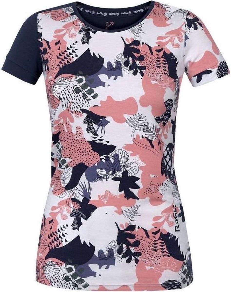Rafiki Sportshirt Karin Dames Wit/Roze Viscose/Elastaan