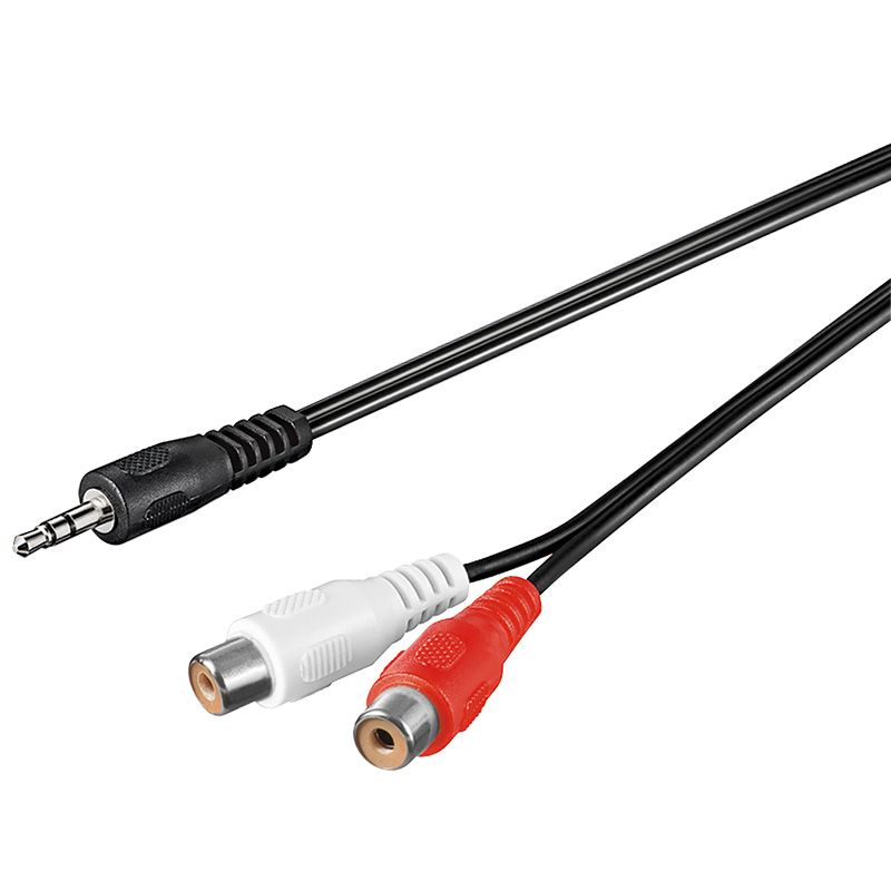 Wentronic 3.5 mm - 2 x RCA Audio Kabel - 1.5 m - Zwart