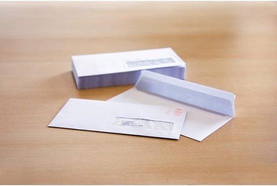 Raadhuis Dienst Enveloppen - 110x220mm DL - Venster Rechts - Wit - 25 Stuks