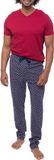 Mey Heren pyjama Tie Minimal donkerblauw / rood
