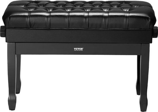 VEVOR Pianobank, 750x360x515 mm, Duet Keyboard Pianostoel, 51 tot 59 cm Verstelbare Hoogte, Gevoerd Kussen, Opbergvak voor Muziekboeken, Houten Pianobank, voor Kaptafel, Slaapkamer