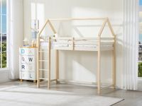 Vente-unique Hoogslaper hout beige 90 x 190 cm