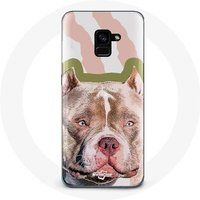 Maniacase Etui voor Samsung Galaxy A8 Plus Pitbull hond