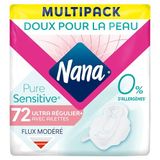 Nana Ultra Regular Plus PureSensitive maandverband met vleugels - regelmatige stroom - 72 maandverband in afzonderlijke zak