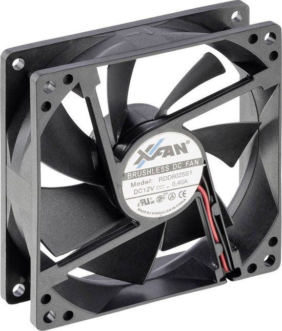 X-Fan RDD8025S1 Axiaalventilator 12 V/DC 78.5 m³/h (l x b x h) 80 x 80 x 25 mm