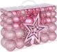 Unyqoos® 101 Christbaumkugeln Pink Kunststoff 6 cm Durchmesser