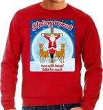 Bellatio Decorations Bol Foute Kersttrui / sweater - History repeats man with beard talks too much - rood voor heren - kerstkleding / kerst outfit L