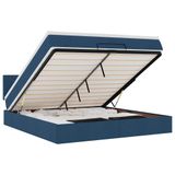vidaXL Bed met Matras en LED's - Blauw - Stof - 120x200 cm