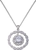 ALVINA Orphelia ZH-4514 - Ketting met hanger - Zilver 925 - 45 cm - Zirkonia