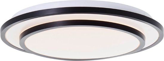 Brilliant Luciano LED Plafondlamp - 24W 3000K - Zwart - Ø 34 cm